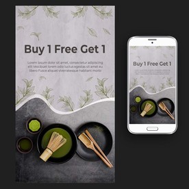 抹茶绿茶茶点海报图片