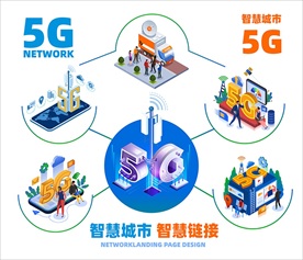 5G网络 5G时代智慧连接矢量