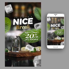 鸡尾酒果汁冰饮海报