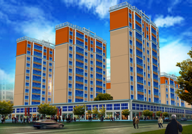 三栋高层效果图