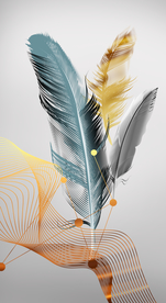 羽毛珍珠装饰画