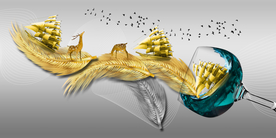 金色高脚杯玄关