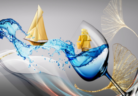 高脚杯帆船玄关