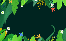 卡通插画绿色植物背景