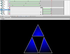 flash制作三个三角形出现效
