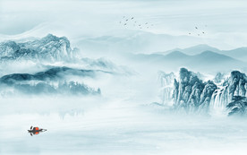 中国风客厅山水画 TIF分层