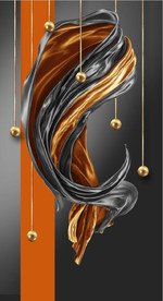 晶瓷爱马仕抽象丝绸玄关装饰画