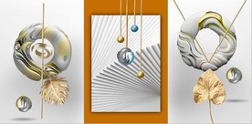 爱马仕抽象立体几何装饰无框画