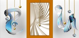 爱马仕抽象立体几何装饰无框画