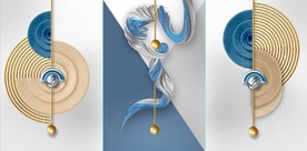 晶瓷抽象立体几何装饰无框画