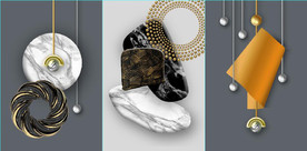 晶瓷现代抽象立体几何装饰无框画