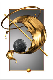 晶瓷现代抽象几何油画玄关装饰画