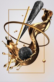 晶瓷现代抽象几何油画玄关装饰画