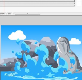 海水拍打石头的动画