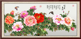 高清手绘牡丹装饰画