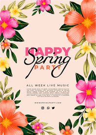 矢量插画花卉海报素材