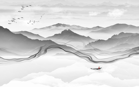 抽象山水装饰画