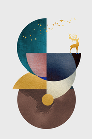 几何麋鹿装饰画