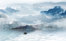 意境山水背景画