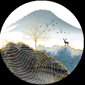 金色麋鹿圆形玄关