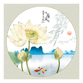 水墨艺术荷花图片