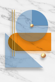 现代北欧风抽象立体几何装饰画