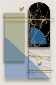 现代北欧风抽象立体几何装饰画