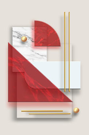 现代北欧风抽象立体几何装饰画