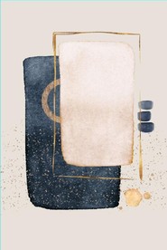 侘寂风抽象几何油画玄关装饰画