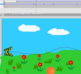 一只蝴蝶飞过花丛中10秒
