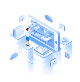 手绘医疗场景插画设计