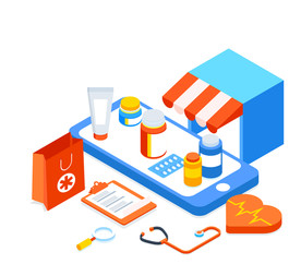 手绘医疗场景插画设计