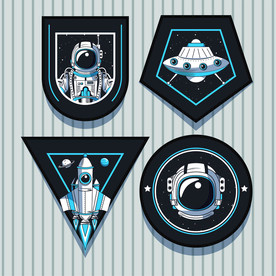 卡通航天宇航员宇宙手绘插画