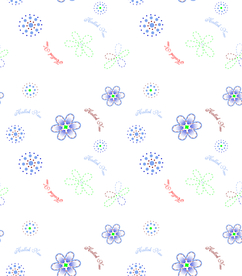 花朵碎花花卉字母组合