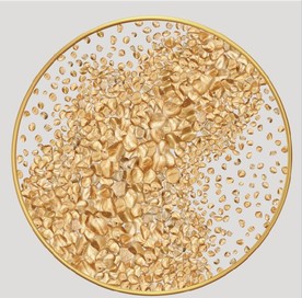 晶瓷现代金色转运鹅卵石装饰画