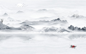 现代 简约山水画 TIF分层