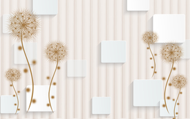 蒲公英电视背景墙