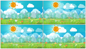 4K卡通可爱春天美景 背景视频