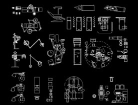 医院牙科诊所设备CAD图库