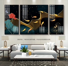 轻奢风家和成事兴客厅装饰画