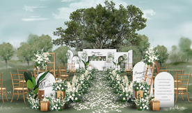 白色系户外仪式区