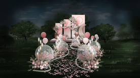 粉色婚礼仪式区