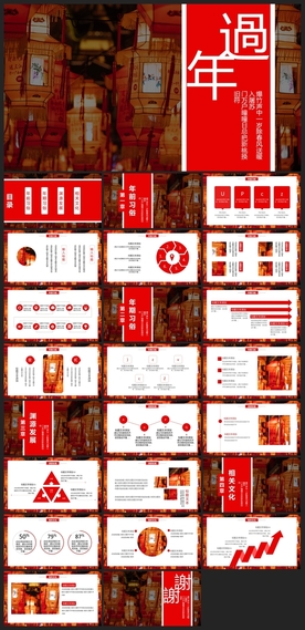 春节除夕中国年新年元旦PPT素