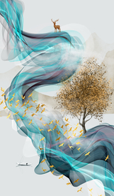 丝带晶瓷画玄关