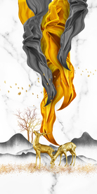 丝带麋鹿装饰画