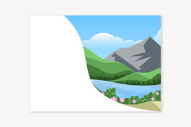 自然山水风光插画
