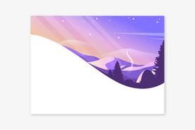 自然山水风光插画