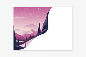 自然山水风光插画