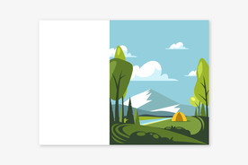 自然山水风光插画