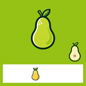 梨手绘插画素材